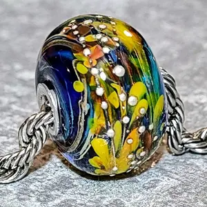 Freckled Starry Night - Glass lampwork bead