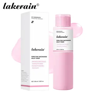 lakerain 1 Count PDRN Pink Niacinamide Milky Toner, Improves Uneven Skin Tone, Delivers Clear Glowing Skin, Dewy, Translucent Skin, Lightweight & Non-Sticky, Daily Skincare Must-Have