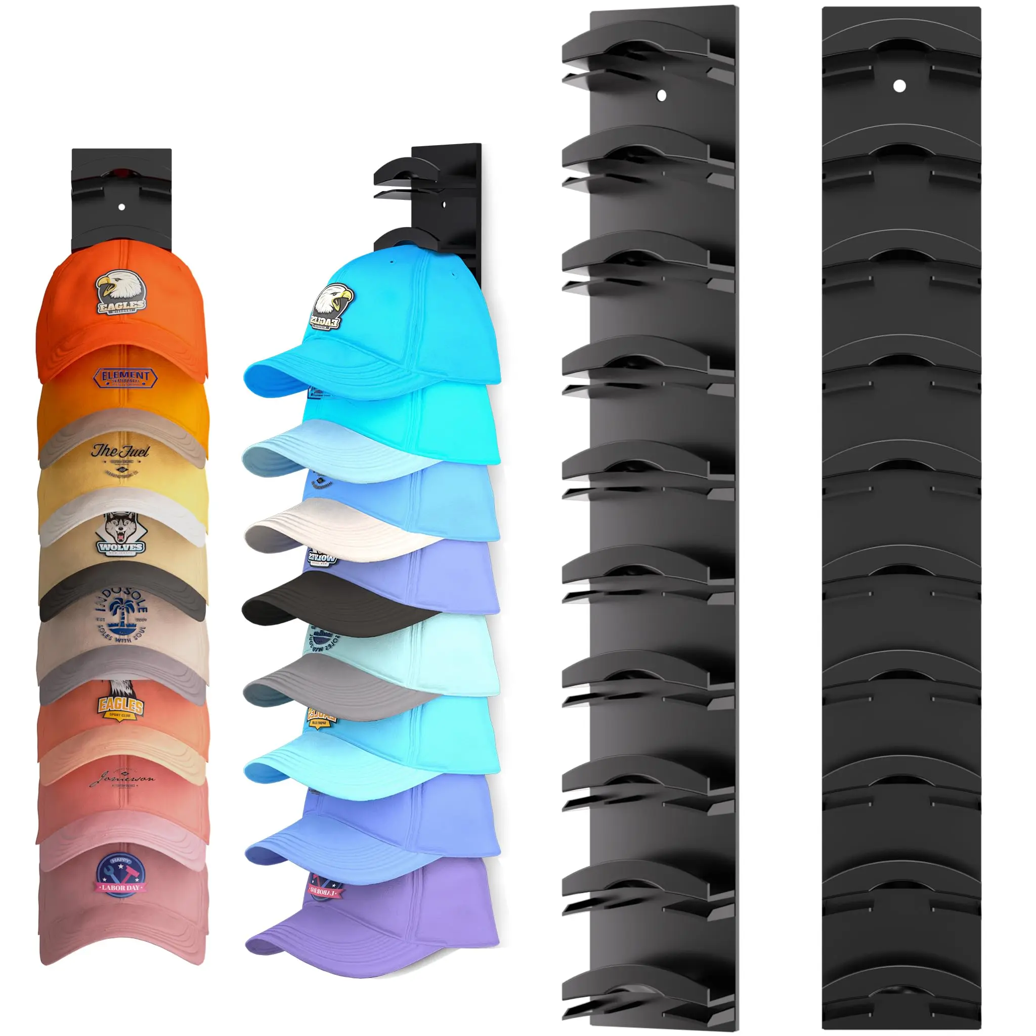 2-Pack Multilayer Hat Organizer, Hanging Wall Mounted Unit with 2 Mounting Options for Door & Closet, Black Home Accessories for Storage Organization, Cap Holder Shelves summerwins,summerwins,dorm essentials