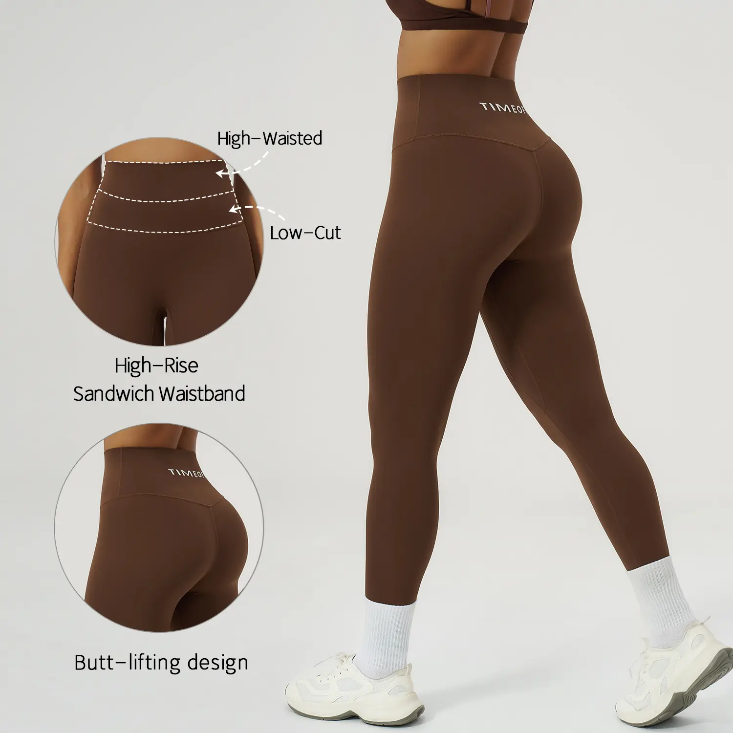 TIMEOFF Women's Shaping Yoga Pants, High-Waisted Elastic Sweatpants with Tummy Control and Butt Lift, Button-Front Gym Sportswear Bottoms, Gym Exercise Activewear, Jogging Wear, One-Piece