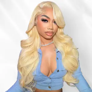 [30Inch Only $104] Cute Bein 613 Blonde 13x6 HD Lace Frontal Human Hair Wigs For Women Pre Plucked With Baby Hair 613 Body Wave Human Hair Wigs 150% Density Glueless Wig Lace Closure Wigs