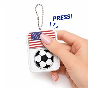 Sensory Fidget Keychain USA Flag - Rotating Soccer Ball Stress Reliever Toy Pocket Sized
