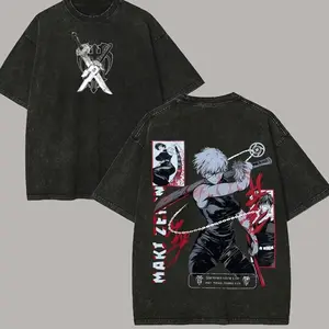 Jujutsu Kaisen Maki Zenin Washed T-Shirt, Anime Graphic Tee Hoodie Sweatshirt, Unisex Oversized Cotton Vintage Retro Comfortable Shirt, Manga Gift For Fans P9M