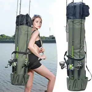 Portable Fishing Rod Bag, Multifunctional Sport Fishing Tool Storage Pouch, Ideal for Fly Fishing, Solo Camping, Outdoor Picnic Accessories