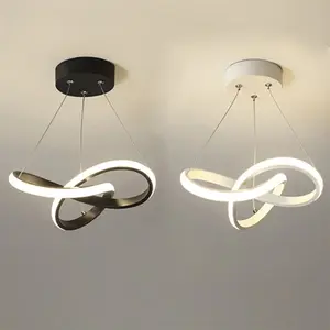 Modern LED Pendant Light, Simple Clover Line Design, Suitable for Bedroom Living Room Study Dining Room, Home Lighting, Indoor Decorative Light