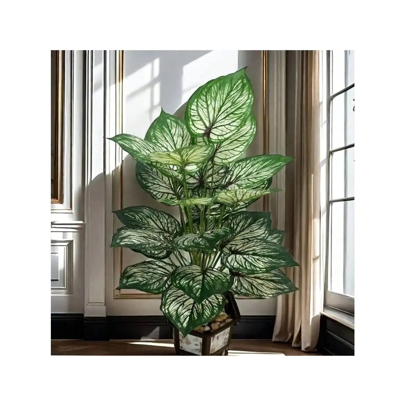 🌿 Large Artificial Greenery Plant, Realistic Faux Plant For Home, Office, Living Room, Bedroom And Modern Decor.