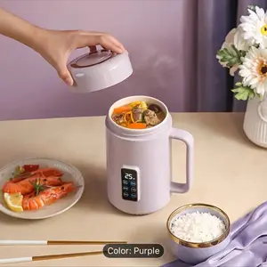 1pc Sleek & Modern Portable Health Pot - 500W Electric Ceramic-Lined Cooker with Digital Control, Quiet Non-Spill Design for Tea, Soup, Rice, Noodles - Ideal for Travel, 12-Hour Timer, Temperature Control, US Plug