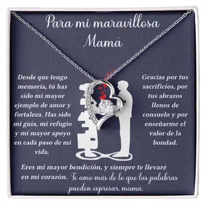 A unique gift Para mi maravillosa Madre| spanish message card for mom | necklace for mom in spanish
