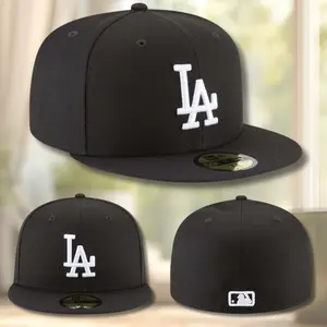New Era 59FIFTY Los Angeles Dodgers Baseball Cap – Structured Flat Brim Hat with Classic White LA Embroidery, Premium MLB Streetwear, Ideal para destacar tu estilo en TikTok