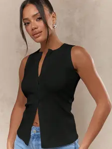Slim Fit Knitted Vest for Women, Elegant Minimalist Half Button Design to Enhance Curves, Perfect for Styling and Layering