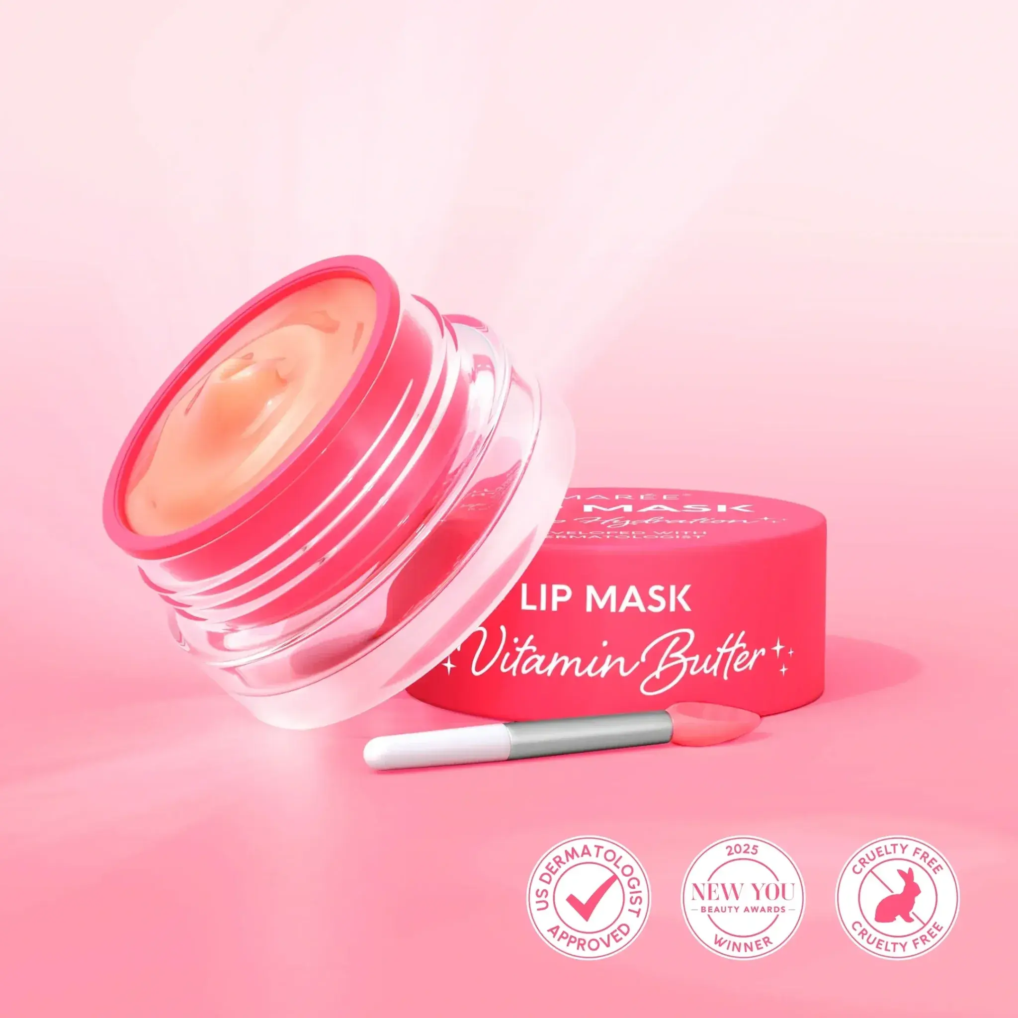 MARÉE Overnight Lip Mask – Hydrating Lip Treatment for Dry Lips – Hyaluronic Acid & Collagen – 6 Count