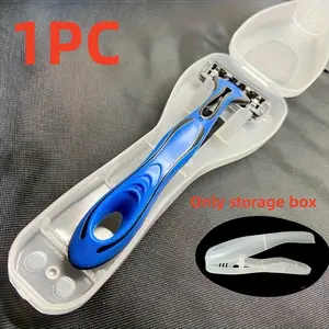 1pcs Durable Travel Accessory Organizer for Toiletries, Lightweight Transparent Plastic, Dustproof Design, Compact Razor Storage Case