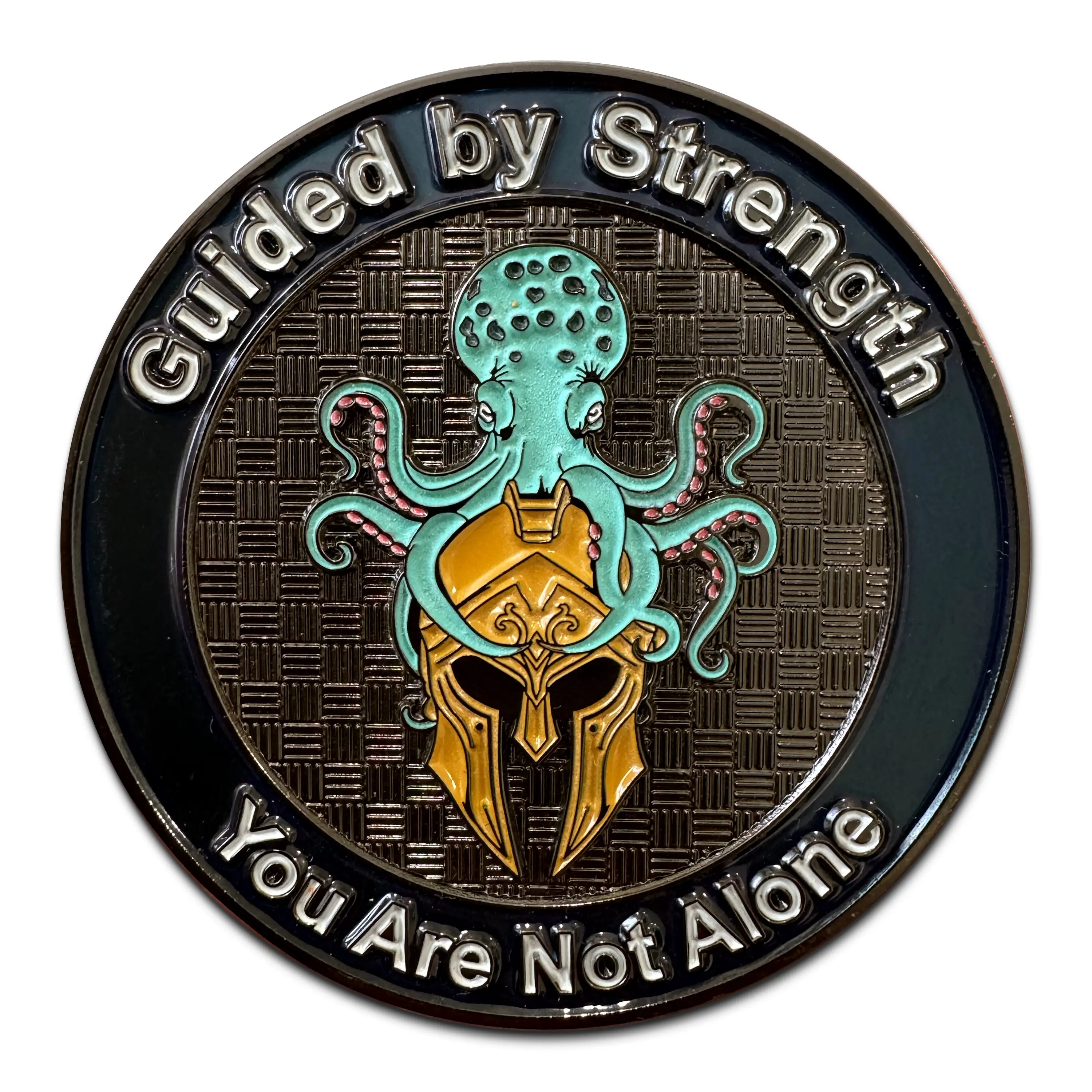 Resilience Coin Guided by Strength You Are Not Alone Symbol of Determination and Brotherhood 2 Inches Premium Alloy Antique Finish Honoring Veterans and First Responders