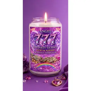 Angel Number 777 Candle – Divinely Guided, Lucky & Aligned | Abundance Manifestation Candle