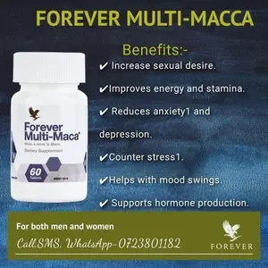Forever Multimaca - 60 Tablets for Men & Women - Enhances Energy Stamina Reduces Anxiety & Depression - Fitness & Edible Healthcare Supplement Dietary Vitamin Magnesium Glycinate Wellness Supplement joint support supplement