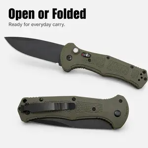 9070 EDC Folding Pocket Knife, Black Blade Outdoor Utility Tool for Camping, Hiking, Work Tasks & Everyday Carry, Compact Gift for Men