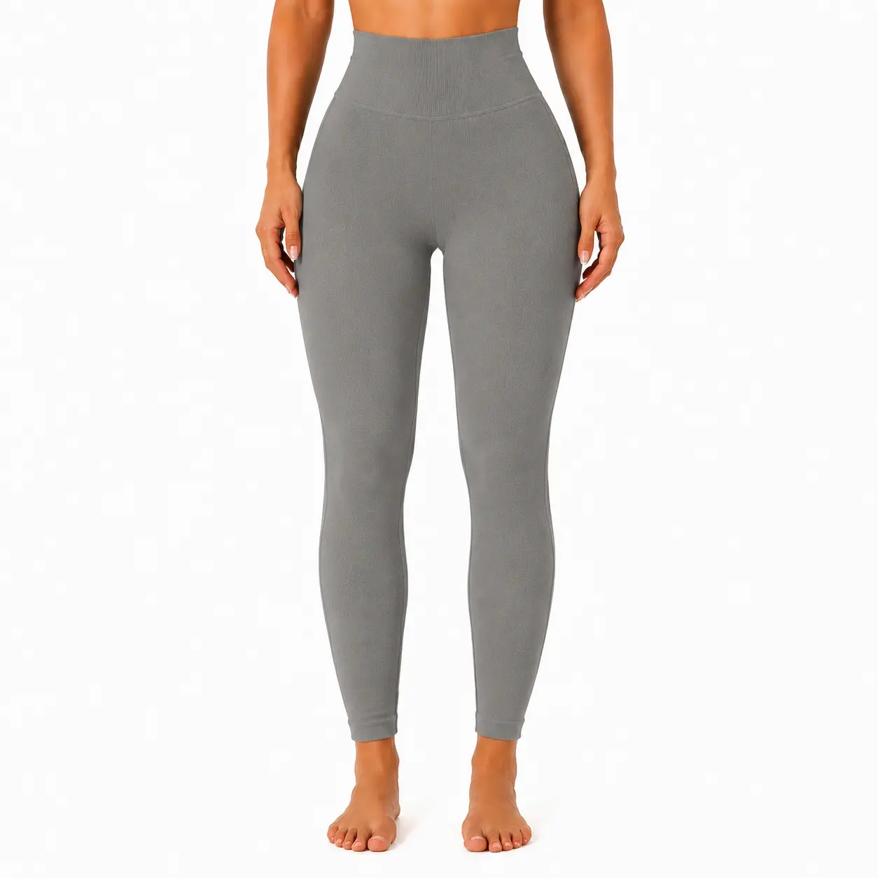 ChicCurve Women's High Waisted Ribbed Knit Leggings – Slim Fit Textured Knit Fabric, Soft Stretch Yoga Pants for Workout & Casual Wear