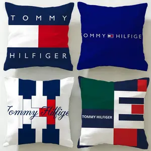 fashion brand Tommy Hilfiger Cushion Cover Ultra-Soft Reversible Plush Pillow Cover | Double-sided fluffy comfort for car, sofa, bedroom | Skin-friendly fabric | Easy clean & maintain | Stylish home decor | Perfect gift for family & friends