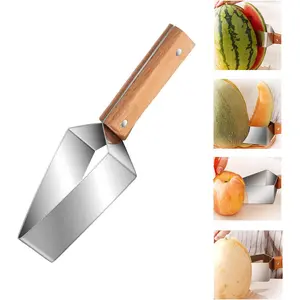 Triangle Watermelon Cutter Large Piece Watermelon Slicer Stainless Steel Summer Melon Divider Tool Watermelon Cutting Gadget Tomato Fruit Cutter Slicer for Home Kitchen Camping Picnic