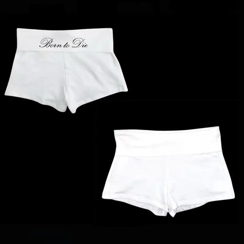 The Fortune Family Born to Die High Waist Shorts (NOT FOLD OVER) Lana Black White Del To Die Spandex Thick Material Mini Short - Fashionable Stylish Rey Design