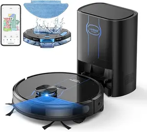 【Laresar】 Robot Vacuum and Mop Combo, Self Emptying, 5000Pa Powerful Suction, Smart LiDAR Mapping,3.6-Inch Ultra-Slim Body, 4-in-1 Sweep/Vacuum/Mop/Self-Empty for Deep Cleaning