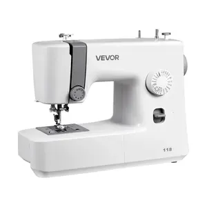 【Summervibes】VEVOR Sewing Machine,  , 18 Stitch Applications, with LED Light and Foot Pedal, Simple Dial Control, Interior Metal Frame, Lightweight and Portable Beginner Sewing Machine for Adults Crafts and Mending