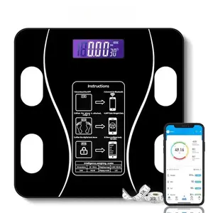 Smart Scale for Body Weight, BMI Weighing Body Fat Scale with Smartphone App, Accurate Body Composition Scale, Body Age Check, Compact Size, 400lb, Healthcare, Gym, Diet, Sports