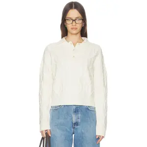 NAADAM Ultra Luxe Cashmino Cable Polo in White