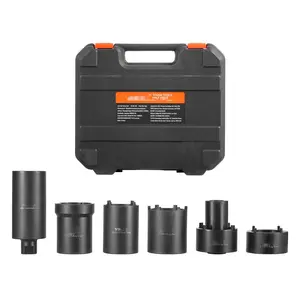 Spindle Nut Socket Tool Kit For 1/2 Inch Drive, 6 Piece Axle Hub Nut Socket Set, Chrome Vanadium Steel Construction, Universal Automotive Repair And Maintenance Tools, Heavy Duty, Precision Fit