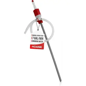Hand Operated Drum Pump - Food Grade - BPA Free - Emergency Disaster - 55 to 5 -Gallon Drum Pump - Heavy Duty Barrel Siphon - Drinking Water Hand Pump - (7.0 Gallon Per Minute) - (Manual). Made in USA