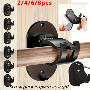 No-Drill Curtain Rod Brackets, Self-adhesive holders for curtain rods. No drilling required. Suitable for bathrooms, kitchens, and apartments. Shower Curtain Rod