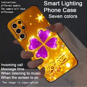 Colorful intelligent voice controlled luminous phone case suitable for S26Ultra/S25Ultra/S24/S22Ultra/S23Ultra/S21Ultra/S20Ultra/S10+/S10 5G/Note20Ultra/Note10+/Zfold 7/Z Flip7, Lights