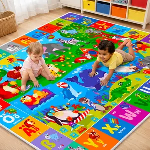 QUOKKA Super Soft Padded Tummy Time & Play Mat - Large Plush Fabric Rug, Bright Colors Nursery Development Accessory, Baby Playpen Item for 6-12 Month Babies & 1-3 Year Old Toddlers, Tummy Time Mat, Padded Play Mat