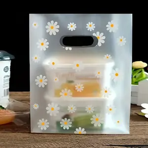 Reusable Daisy Gift Bags with Handles, 50/100 Pack, for Bread, Milk Tea, Candy, Fruits, Cookies, Mother's Day, Wedding, Birthday, Party Supplies