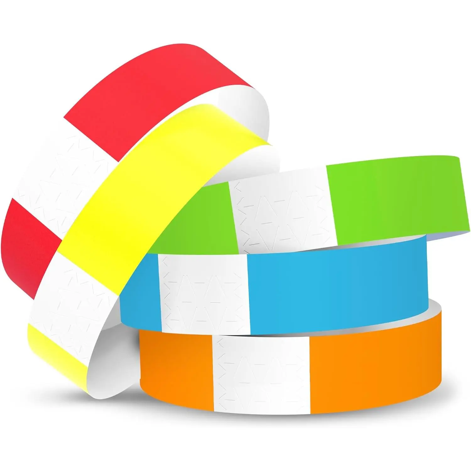 500-Count 5-Color Variety Pack Lightweight Waterproof Paper Plastic Wristbands - Event Admission ID Bracelets for Concerts, Festivals