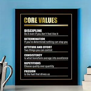 Motivational Office Wall Art - Inspirational Quotes & Entrepreneur Poster, Black & Golden Prints for Apartment Decor,12x16in Unframed, Hnif, Perfect for Room Decor