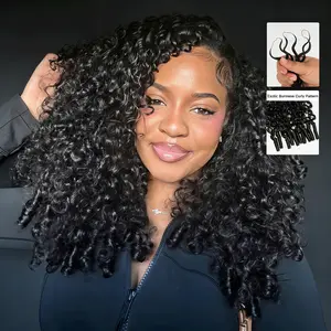 [Lowest]Cheetahbeauty Burmese Curly Crochet Hair for Miracle Knots Boho Braids Water Wave Crochet Human Hair Extension Pre-Separated 50g/Pack, 4-5 Packs for Full Head#HairTutorial #HairStyles #SpringStatements