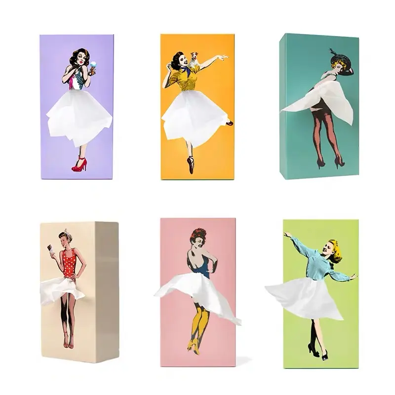 Designer creative paper box Brigittte's gorgeous turn retro paper towel box nostalgic lady tissue box