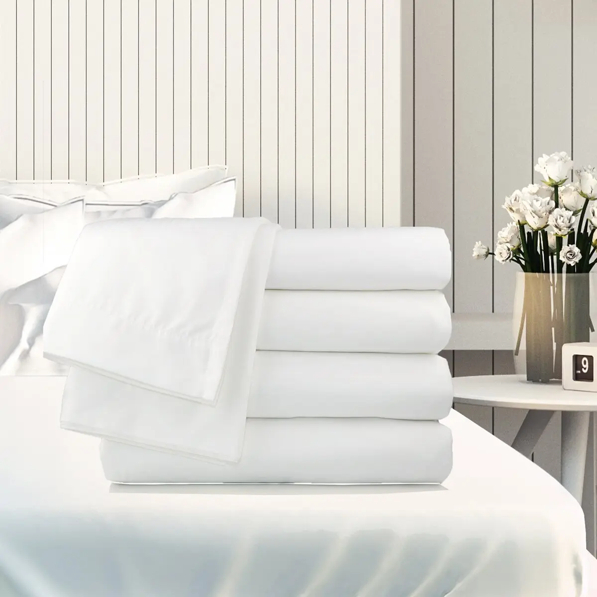 Rifz GSD548015-T30012 T-300 GSD Collection Cotton Blend Full Fitted Sheets, Full Size Box Set (Pack of 6), Blend Fitted Sheets