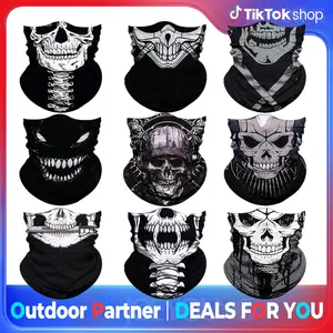 9Pick Devil Skull Flag Neck Gaiter Face Mask for Men and Women, Seamless Bandana Rave Face Cover Scarf Mask, Balaclava, Headband, Head Wrap, Headwear，For Outdoor hiking, trekking, cycling, fishing, motorcycling，Halloween, Christmas, parties
