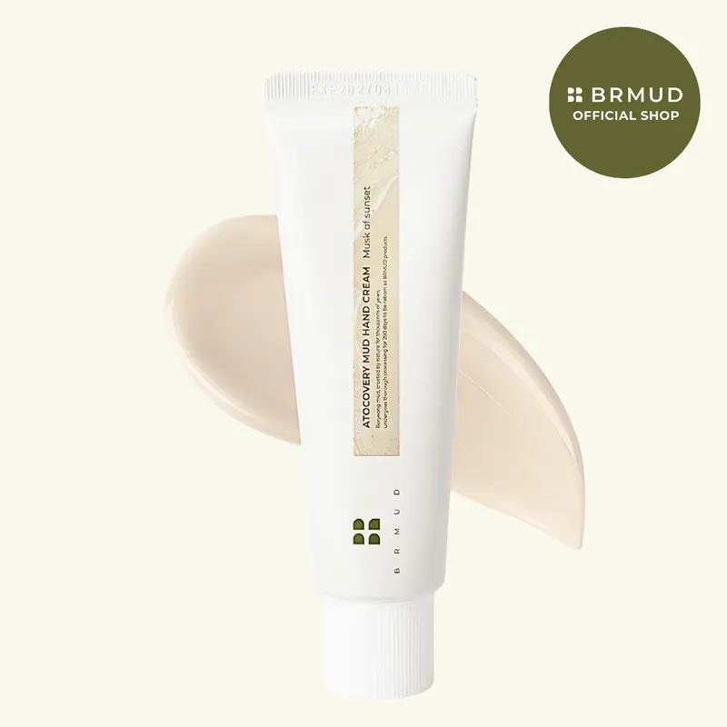 [Official Shop] BRMUD Atocovery Mud Hand Lotion - Sunset Musk, 50ML, Calamine-Infused Sea Silt Formula, Hydrating, Fast-Absorbing, Soothing, Conditioning for Sensitive & Dry Skin, Nail Moisturization, Hydrating Lotion, Moisturizing Hand Cream
