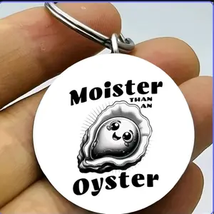moster than an oyster meme emoji hot Stainless Keychain funny cute anime