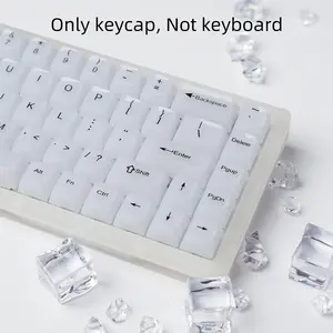 Han White Jade key cap translucent opalescent OEM high ABS material extremely simple style compatible with 6.25U space 61 68 75 84 87 98 99 100 104 108