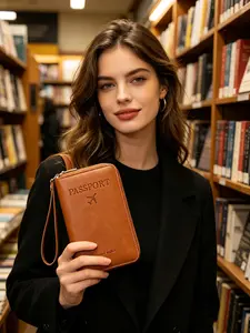 Vintage Style Leather Zippered Phone Wristlet, Retro Clutch with Card Slots & Phone Pocket, Timeless All-in-One Wallet for Women, Vintage Chic Purse, Daily Wear & Gift