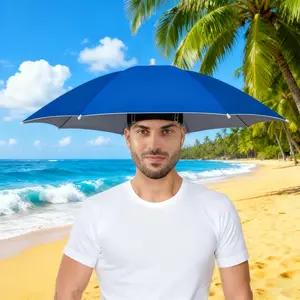 One outdoor head-mounted sun parasol umbrella, a lightweight and adjustable umbrella, is very suitable for outdoor fishing and exploration