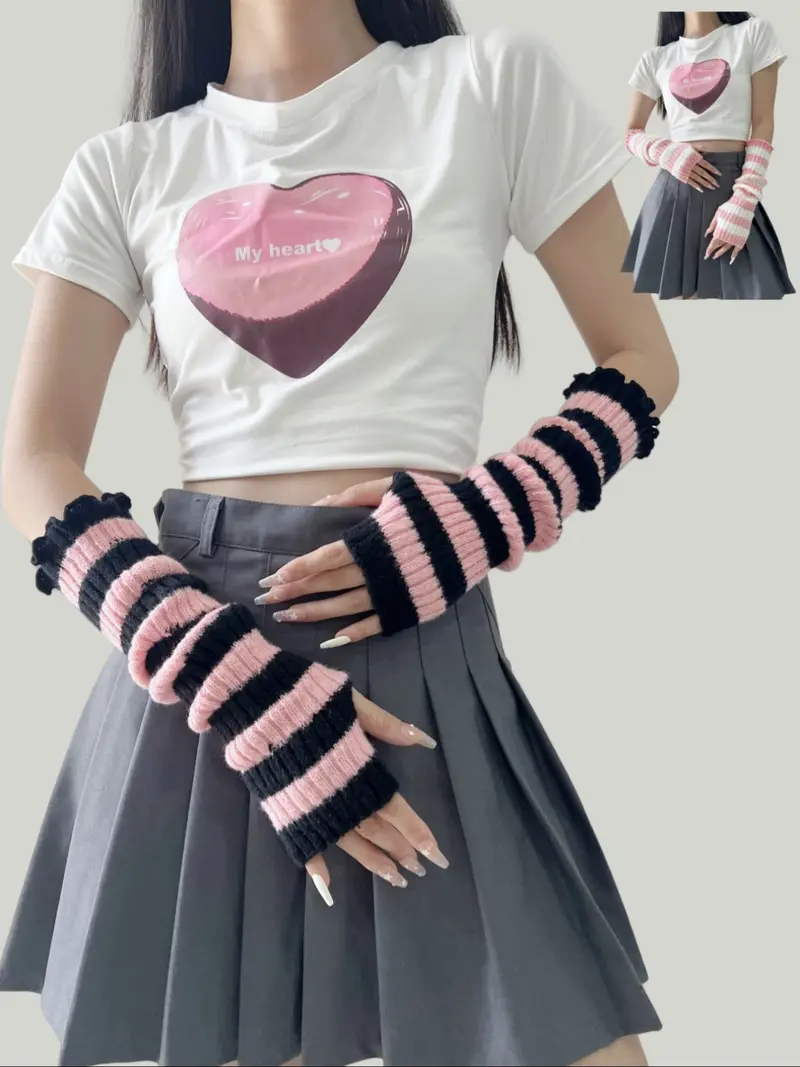 y2k fingerless gloves - TikTok Shop
