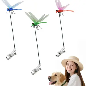 3 Pack Dragonfly Clip,3D Dragonfly Garden Stakes Decor,Dragonfly Humming Bird Stakes,Deer and Horse Fly Deterrent,Garden Bird and Fly Scare Devices, Garden Accessories for Indoor Outdoor (3pcs)