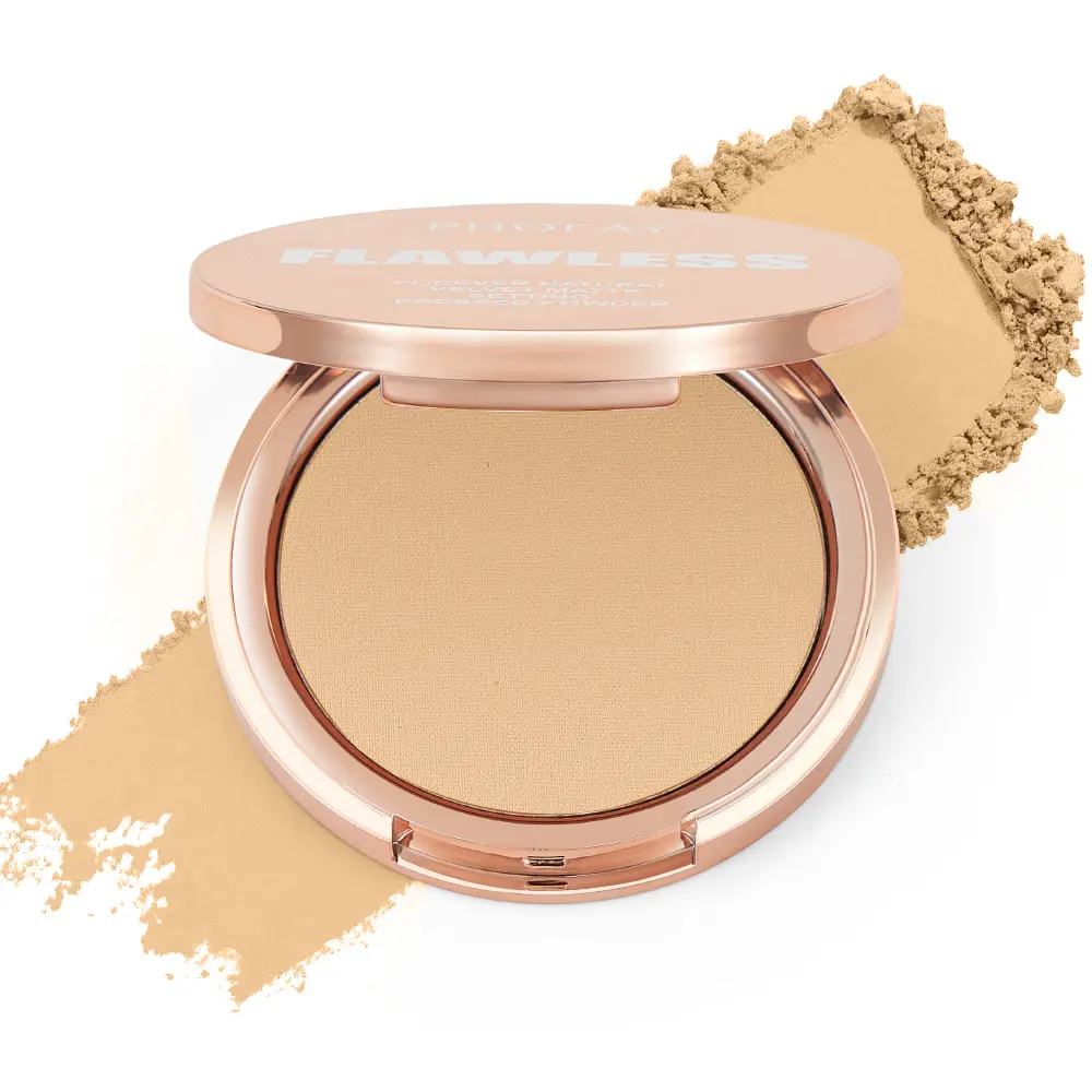 PHOFAY Matte Setting Pressed Powder, Flawless Powder Pan for Long-Lasting Makeup Wear, Powder Pan Powder