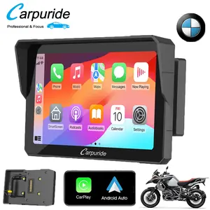 Carpuride W702B 7 inch BMW Waterproof Motorcycle Carplay Screen, Portable Carplay/Android Auto GPS Navigation for Motorbike, Dual Bluetooth for BMW R1200GS R1250GS S1000XR