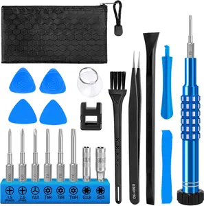 GISVAR Repair Tool Kit for    PS3 PS4 PS5 Controller, 20 count with Y1,T6H,T8H,T10H, Ph00,PH000, Torx   with G3.8 G4.5, Cleaning Tool bag for Controller and Console